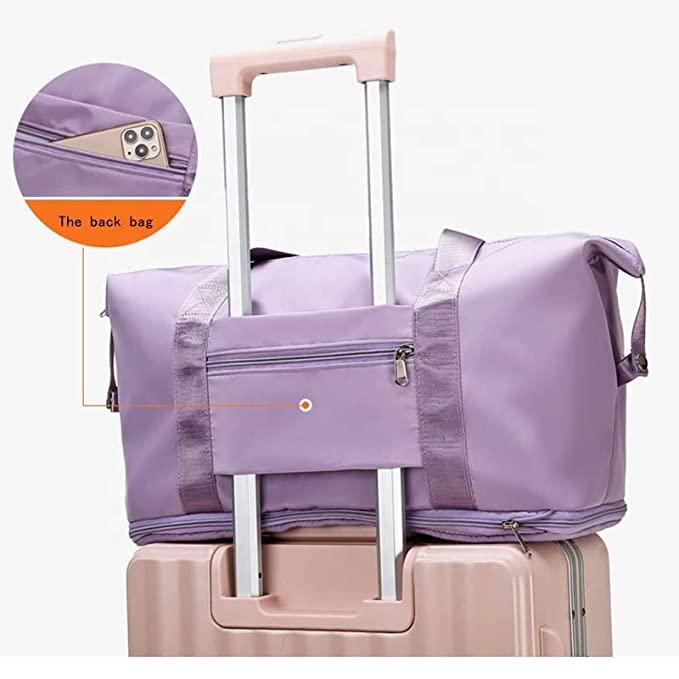 Nylon 22 Cms Travel Duffle (Foldable Travel Duffle lavender)