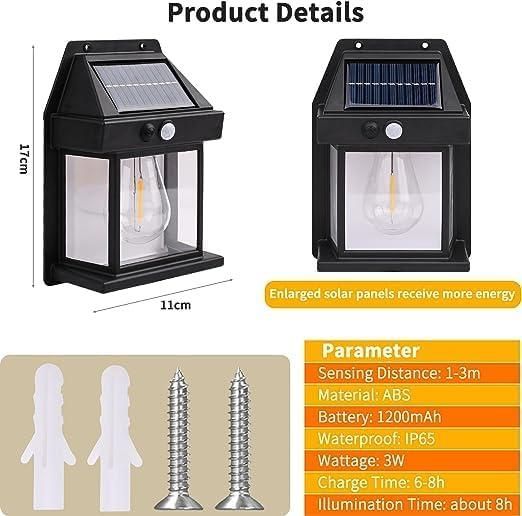 Solar Light Outdoor Wall Light, Made with Acrylonitrile Butadiene Styrene