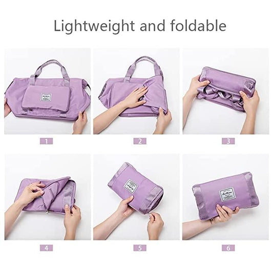 Nylon 22 Cms Travel Duffle (Foldable Travel Duffle lavender)