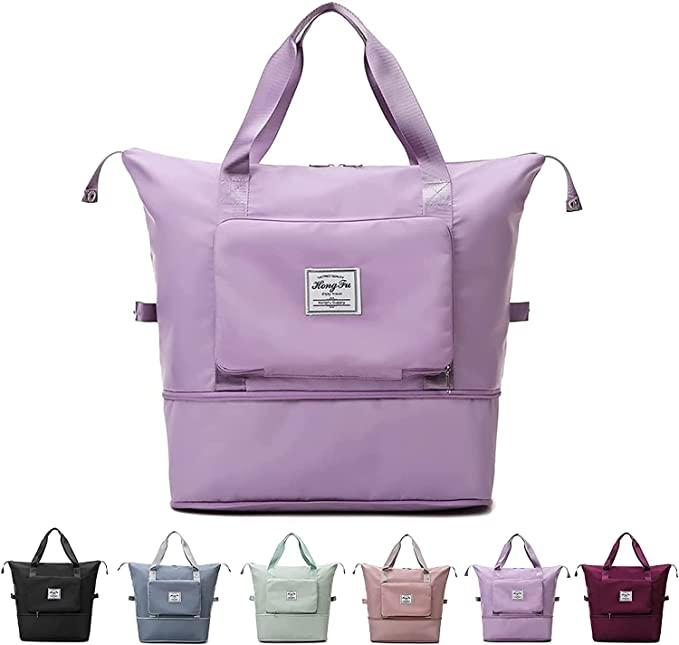 Nylon 22 Cms Travel Duffle (Foldable Travel Duffle lavender)