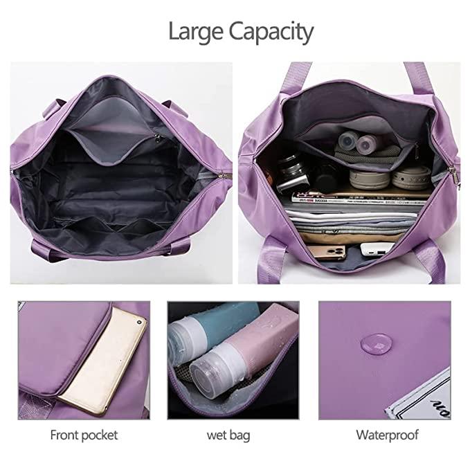 Nylon 22 Cms Travel Duffle (Foldable Travel Duffle lavender)